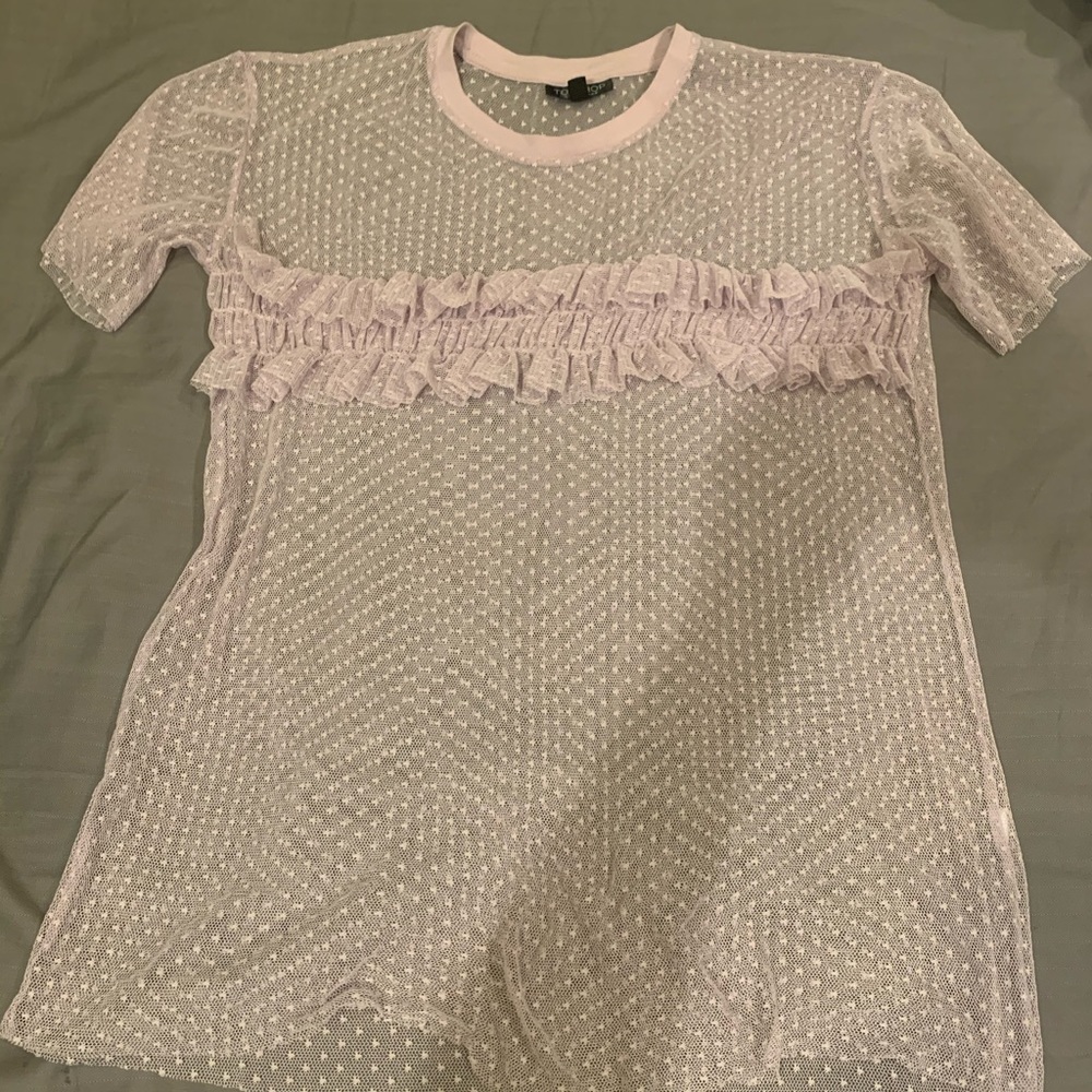 Sheer ruffle shirt